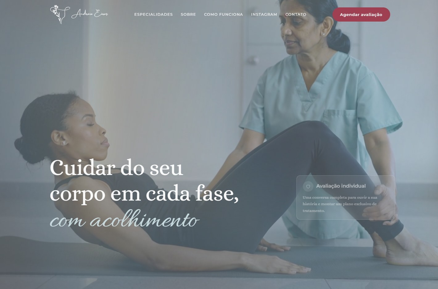 Site da fisioterapeuta Andréia Eiras
